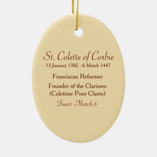 St. Colette van Corbie (SAU 027) Keramisch Ornament (Achterkant)