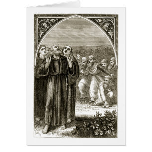 St Columba chantant, et attaqué par les druides,