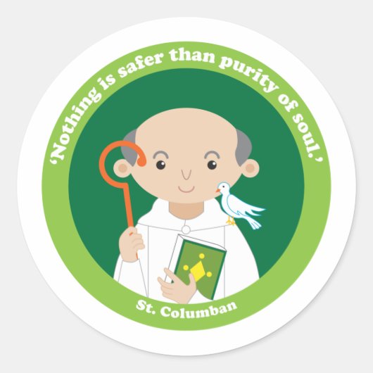 St. Columban Ronde Sticker (Voorkant)