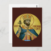 St. Constantine de Grote Prayer Card Briefkaart (Voorkant / Achterkant)