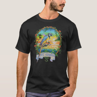 St Croix USVI tropische papegaai vakantie T-shirt