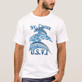 St. Croix USVI Vacation Tribal Dolphins T-shirt (Voorkant)