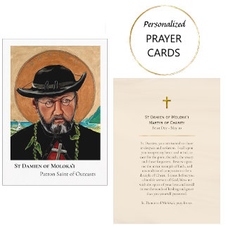 St Damien of Moloka’i Catholic Prayer Card         Plaatskaartje