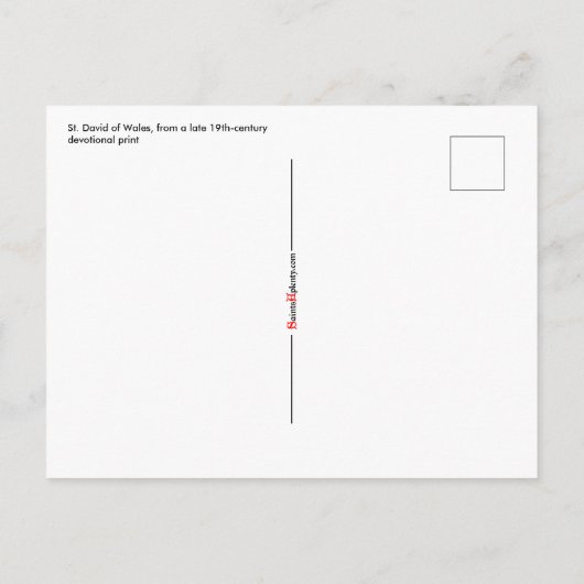 St. David of Wales (P 001) en Zijne Schild Briefkaart (Achterkant)