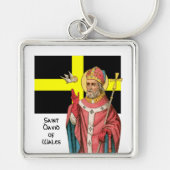 St. David of Wales (P 001) en Zijne vlag Sleutelhanger (Voorkant)