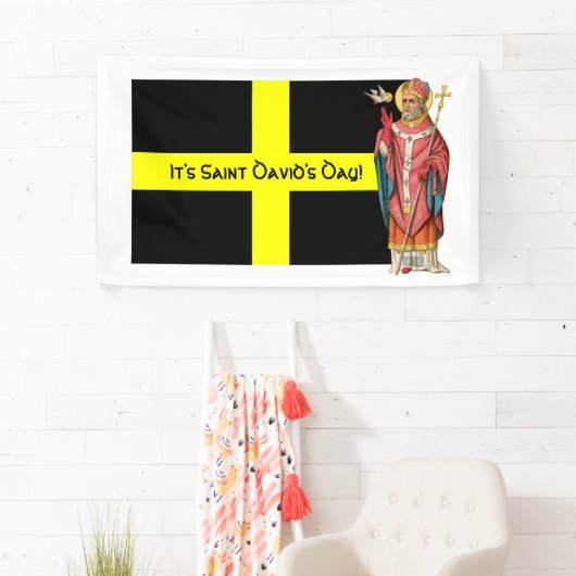 St. David of Wales (P 001) en Zijne vlag Spandoek (Insitu)