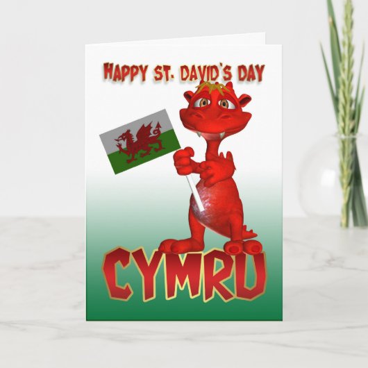 St. David's Day Kaart - Welsh Dragon Welsh Flag (Voorkant)