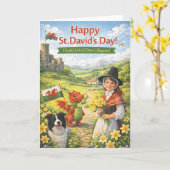 St David's Day-kaart – Welshe wenskaart Kaart (Gele Bloem)