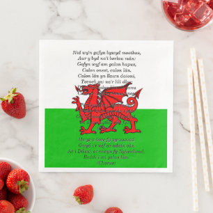 St Davids Day Kerstkalon Lân Servet