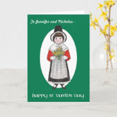 St David's Day, le costume gallois, carte à la per (Fleur jaune)