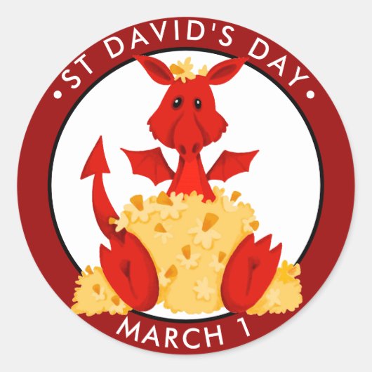 St. David's Day Ronde Sticker (Voorkant)