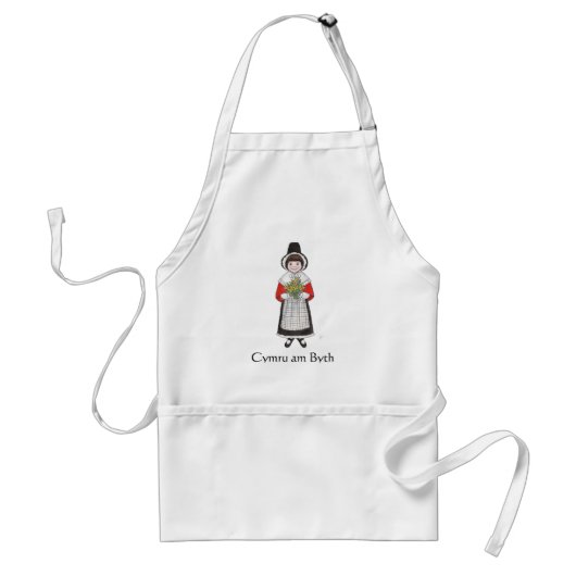 St David's Day, Welsh Costume, Card to Personalize Standaard Schort (Voorkant)