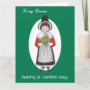 St David's Day, Welsh Costume, voor neef Kaart