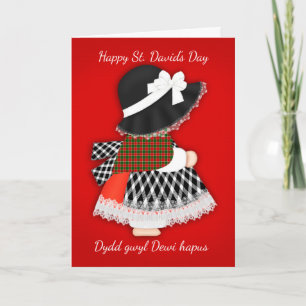 St. David's Day Welsh Doll, Wenskaart Kaart