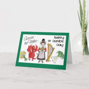 St. David's Day Wenskaart: Over de Mijlen Kaart