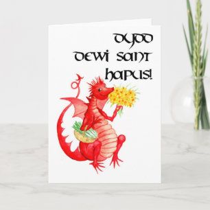 St David's Day Wenskaart (Welsh) Kaart