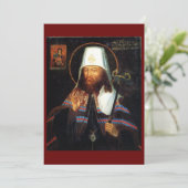 St. Dimitri van Rostov icoon gebedskaart Feestdagenkaart (Staand voorkant)