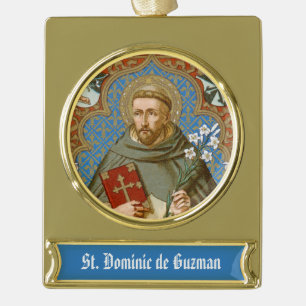 St. Dominic de Guzman (BK 011) Verguld Banner Ornament