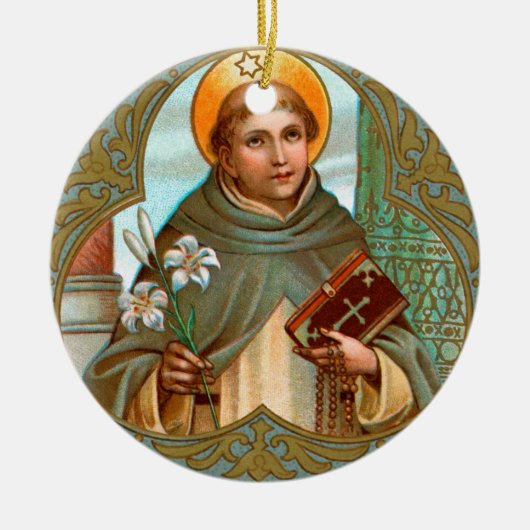 St. Dominic de Guzman (BK 07) Keramisch Ornament (Voorkant)