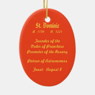 St. Dominic de Guzman (PM 02) Keramisch Ornament