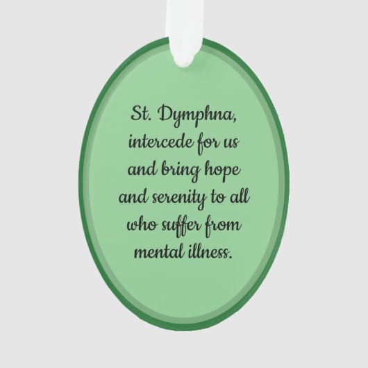 St. Dymphna Anxiété Dépression Maladie mentale (dos)