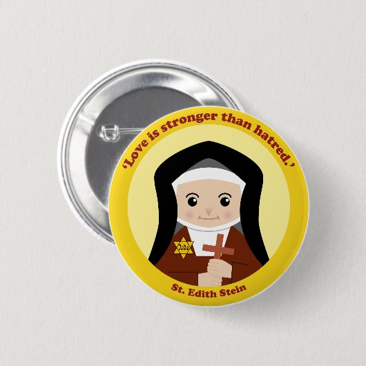 St. Edith Stein Ronde Button 5,7 Cm (Voorkant /achterkant)