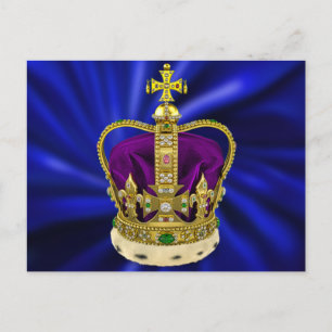St Edwards Crown met Fur Briefkaart