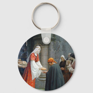 St. Elizabeth of Hungary voedt de armen Sleutelhanger