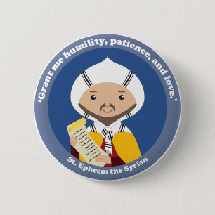St. Ephrem van Syrië Ronde Button 5,7 Cm