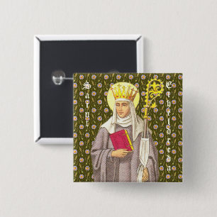 St. Etheldreda (Audrey) (P 003) Vierkante Button 5,1 Cm