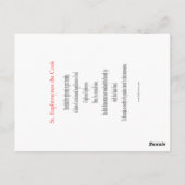 St. Euphrosynos de Cook Prayer Card Briefkaart (Achterkant)