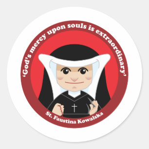 St. Faustina Kowalska Ronde Sticker