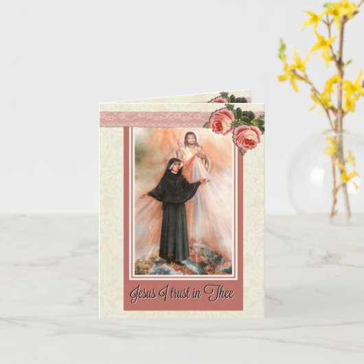 St. Faustina Note Card Kaart (Gele Bloem)