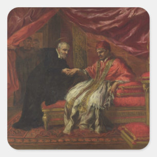 St. Filippo Neri Curing Pope Clemente VIII Vierkante Sticker