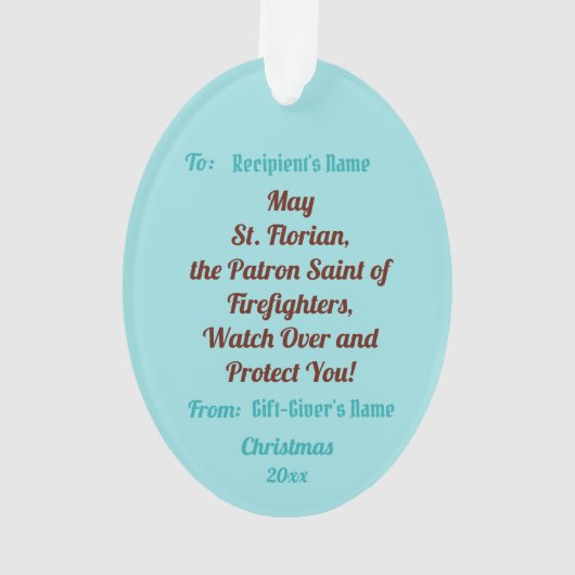 St Florian avec seau (Ciel dégagé ; M 19) Acryliqu (dos)