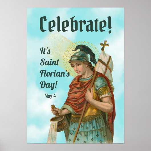 St. Florian met Bucket (Clear Skies; M 019) Poster (Voorkant)