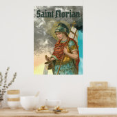 St. Florian met Bucket (Rook; M 019) Poster (Keuken)