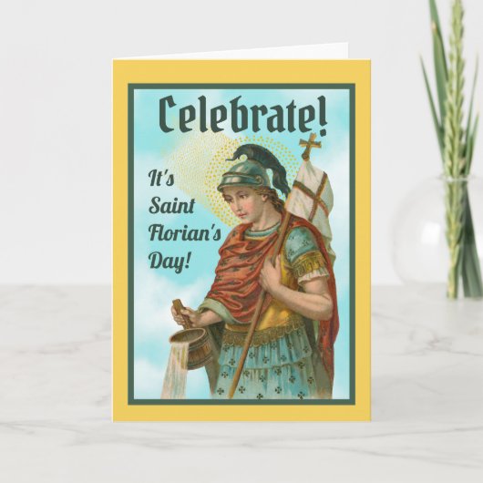 St. Florian met emmer (Onbewolkte lucht; M 019) Kaart (Voorkant)