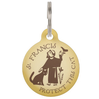 St. Francis Bescherm deze kat Pet ID Tag Huisdierpenning