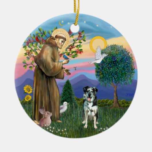 St Francis - Catahoula Leopard Dog Keramisch Ornament (Voorkant)