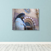 St. Francis Cathedral Santa Fe Kateri Tekakwitha Canvas Afdruk (Insitu (Houten vloer))