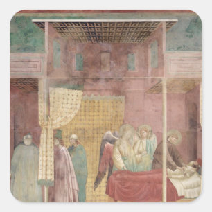 St. Francis Cures over het gewonde Man van Lerida Vierkante Sticker