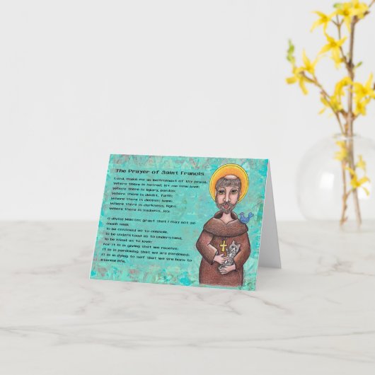 St Francis de carte pour notes d'Assisi (Fleur jaune)