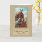 St Francis de la carte de voeux d'Assisi w/prayer (Fleur jaune)