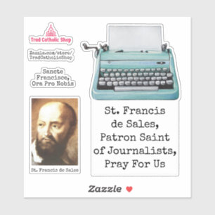 St. Francis De Sales katholieke Saint Prayer Sticker