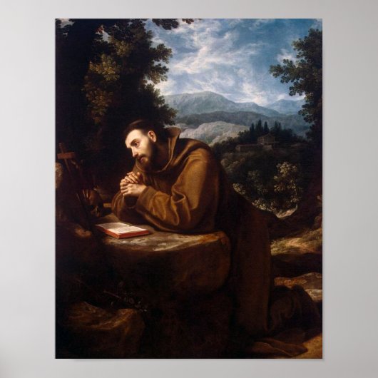 St Francis in Prayer Poster (Voorkant)