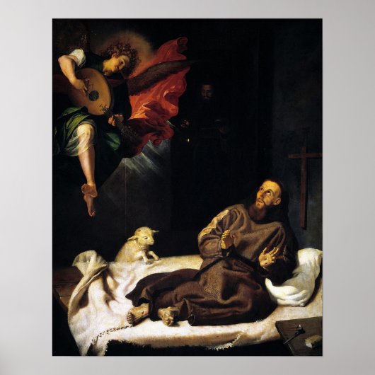 St Francis of Assisi Angel Visitation Poster (Voorkant)