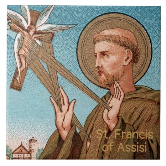 St. Francis of Assisi, Pater Seraphicus (SAU 040) Tegeltje (Voorkant)