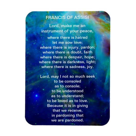 St Francis of Assisi Prayer Magneet (Verticaal)