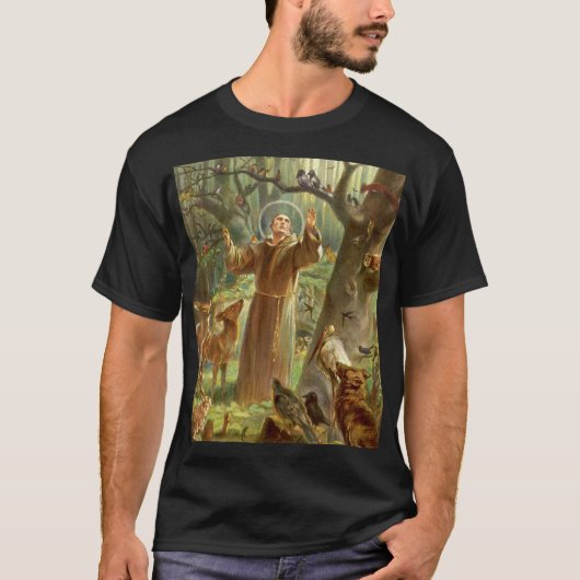St Francis of Assisi preaching to animals T-shirt (Voorkant)